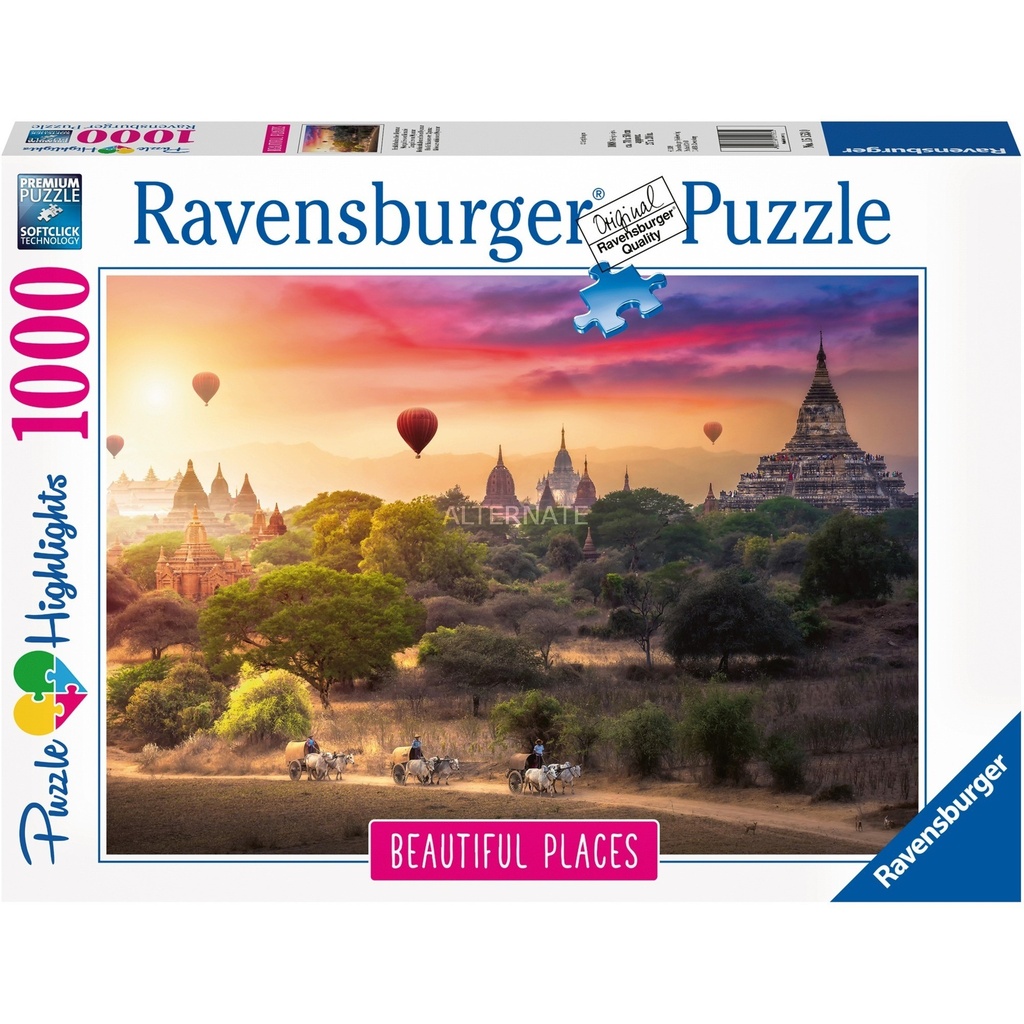 Hot Air Balloons over Myanma Ravensburger Puzzle 1000pc (Jigsaw)