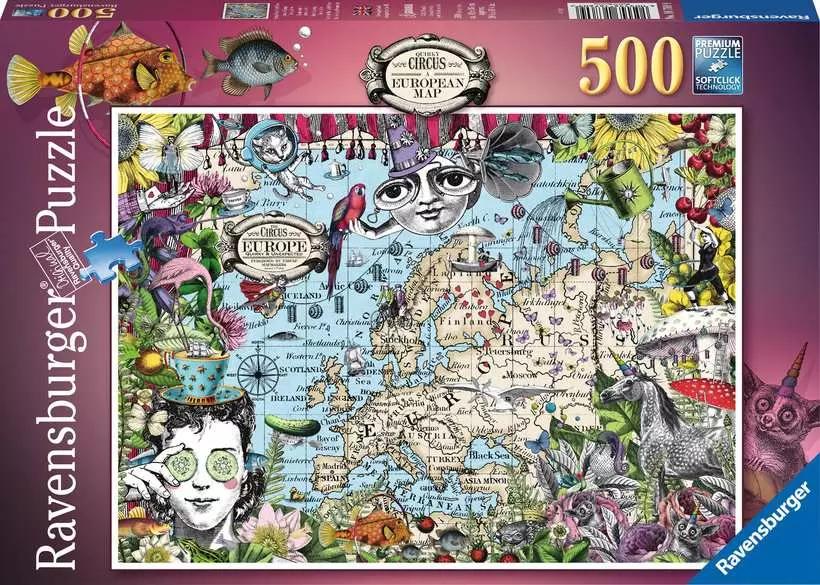 European Map Quirky Circus 500pc Puzzle