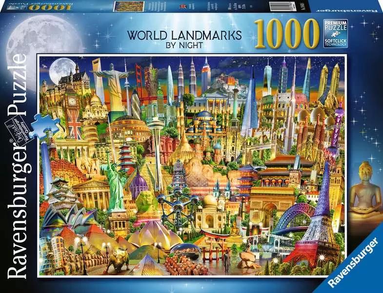 Puzzle 1000pc - World Landmarks by Night