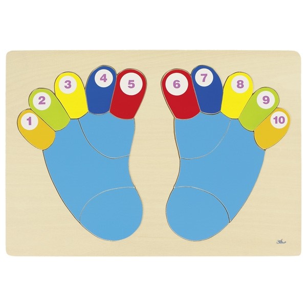 Puzzle Number Feet Wooden Goki (Jigsaw)