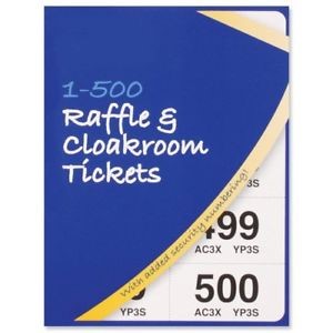 Raffle and Cloakroom Tickets 1-500 Silvinve