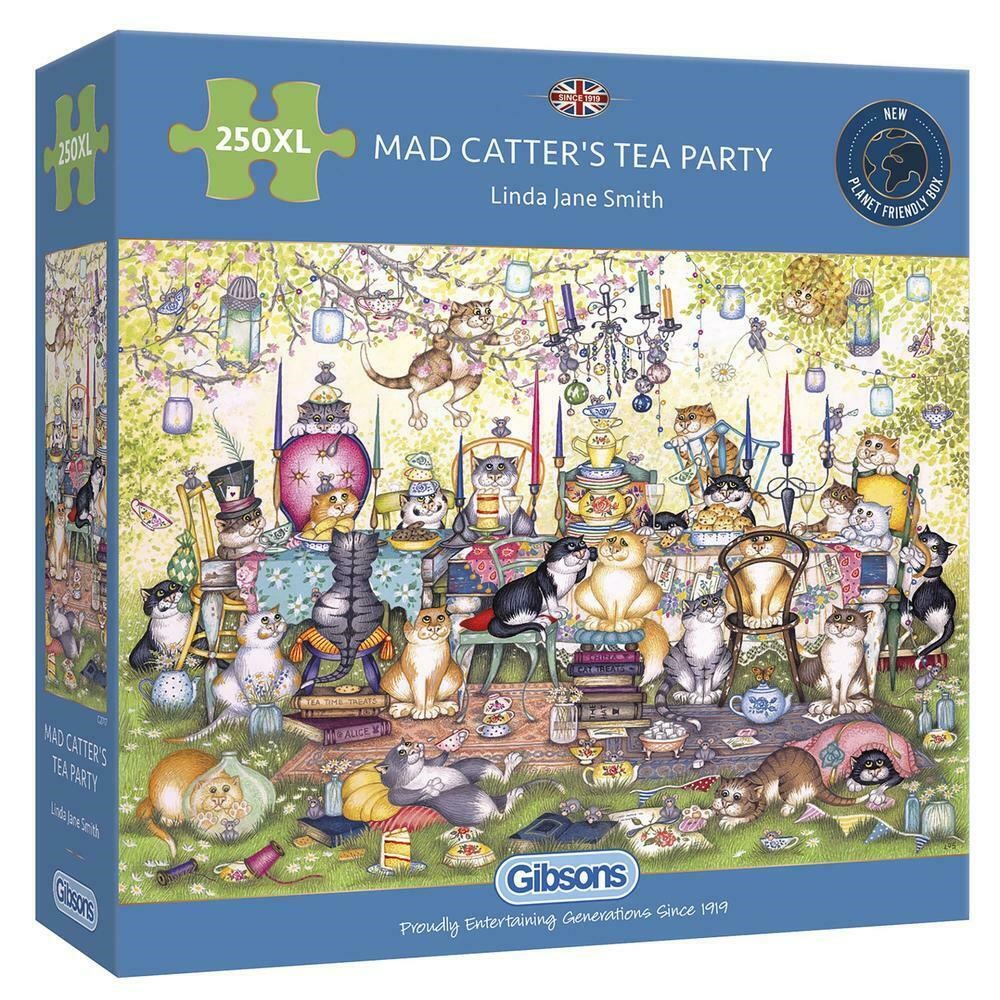 Puzzle 250 Pc XL Mad Catters Tea Party Gibsons (Jigsaw)