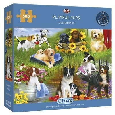 Puzzle 500 Pc Playful Pups Gibsons (Jigsaw)