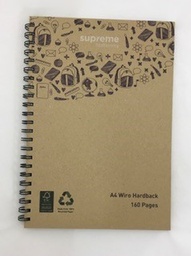 [5099073002238] Hardback A4 Spiral 160Pg Recycled Supreme