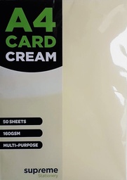 [5391505556228] Card Cream A4 50pk 160gsm Supreme