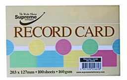 [5391505556648] RECORD CARDS 8X5 PASTEL COLOURS SUPREME