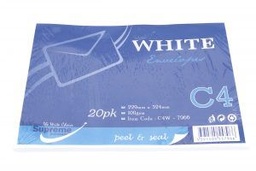 [5391505557966] Envelope White C4 20pk 100gsm C4W-7966 Supreme