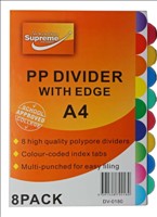 [5391528790180] PP Divider Round Tab 8pk Supreme