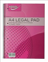 [5391528790609] Legal Pad A4 Pink Pages 70pg LP-0609 Supreme