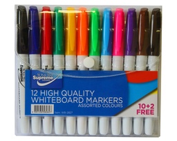 [5391530582827] Whiteboard Markers 12pk Slim WB-2827 Supreme