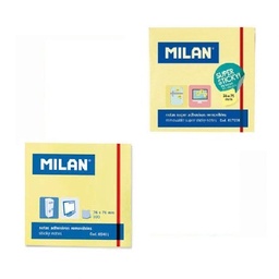 [8411574060475] Removable Notes 90pk Super Adhesive 76x76 Yellow Milan