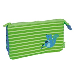 [8411574074984] Pencil Case 5 pocket Coconut Green Milan