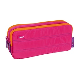 [8411574075240] Pencil Case 3-zip Pink Milan