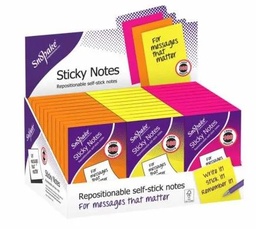 [5017303059364] Neon Sticky Notes 100 Sheet 76mmX51mm