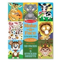 [0000772186056] Make a Face Sticker Pad Crazy Animals Melissa and Doug