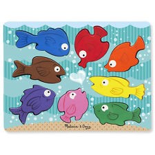 [0000772190039] Wooden Chunky Puzzle - Colourful Fish Melissa and Doug (Jigsaw)