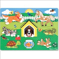 [0000772190534] Wooden Peg Puzzle Pets (Jigsaw)