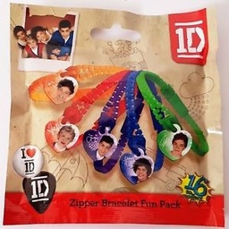 [0680569841681] One Direction Zipper Bracelet Fun Pack