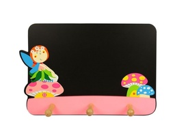 [0691621008928] Fairy Blackboard with Coat Hooks Bigjigs