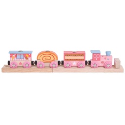 [0691621094716] Pink Wooden Train-Sweetland Express