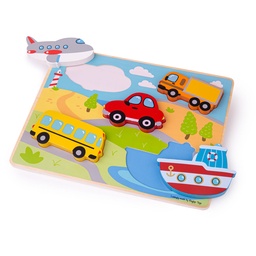 [0691621190258] *Chunkey Lift Out Puzzle - Transport Bigjigs (Jigsaw)