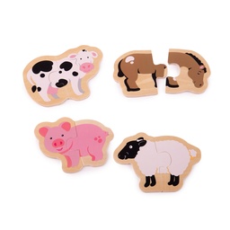 [0691621192283] Two Piece Puzzle - Farm Bigjigs (Jigsaw)