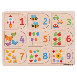 [0691621195352] Matching Animal And Number Puzzle (Jigsaw)