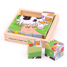 [0691621195369] Animal (Cube Puzzle) Bigjigs (Jigsaw)