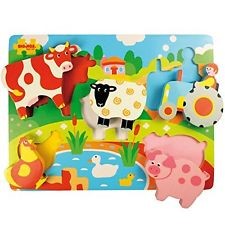 [0691621236741] Vertical Magnetic Puzzle Farm Bigjigs (Jigsaw)