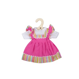 [0691621355473] Pink Dress With Striped Trim-Large Bigjigs