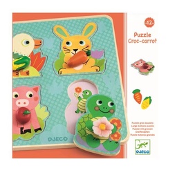 [3070900010482] Large Buttons Puzzle Croc - Carrot Djeco (Jigsaw)