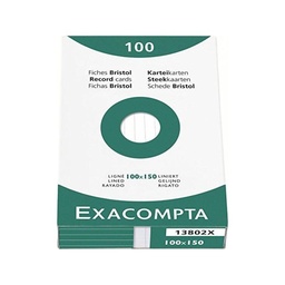 [3130630138020] Record Cards 100x150 Ruled White 13802X Exacompta