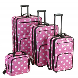 [3760111707072] Pink Suitcase with Dots