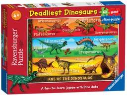 [4005556053933] Puzzle Deadliest Dinosaurs 60pcs Giant Floor Puzzle