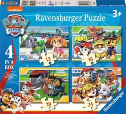 [4005556069361] Puzzle 4 in a Box Paw Patrol Ravensburger (Jigsaw)