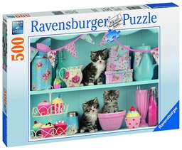 [4005556146840] Puzzle 500pc Kittens and Cupcakes (Jigsaw)