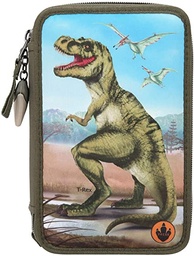 [4010070414153] Dino World Triple Pencil Case Filled