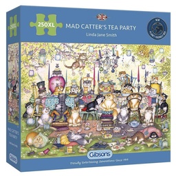 [5012269027174] Puzzle 250 Pc XL Mad Catters Tea Party Gibsons (Jigsaw)