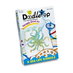 [5012822069757] Doodle Top Blue Stencil Kit (8 Sea Life Stencils)