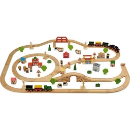 [5012824000987] 100 Piece Wooden Train Set Tidlo