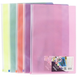 [5017303219539] Mesh Bag A4+ Asstd Zippa-Bag Foolscap Snopake