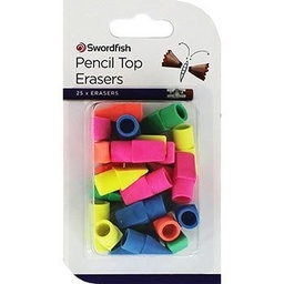 [5019118009428] Pencil Top Erasers 25 Erasers